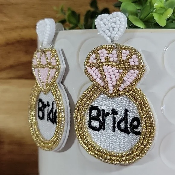 Bridal Rice Bead Earrings - Picture 6 of 10